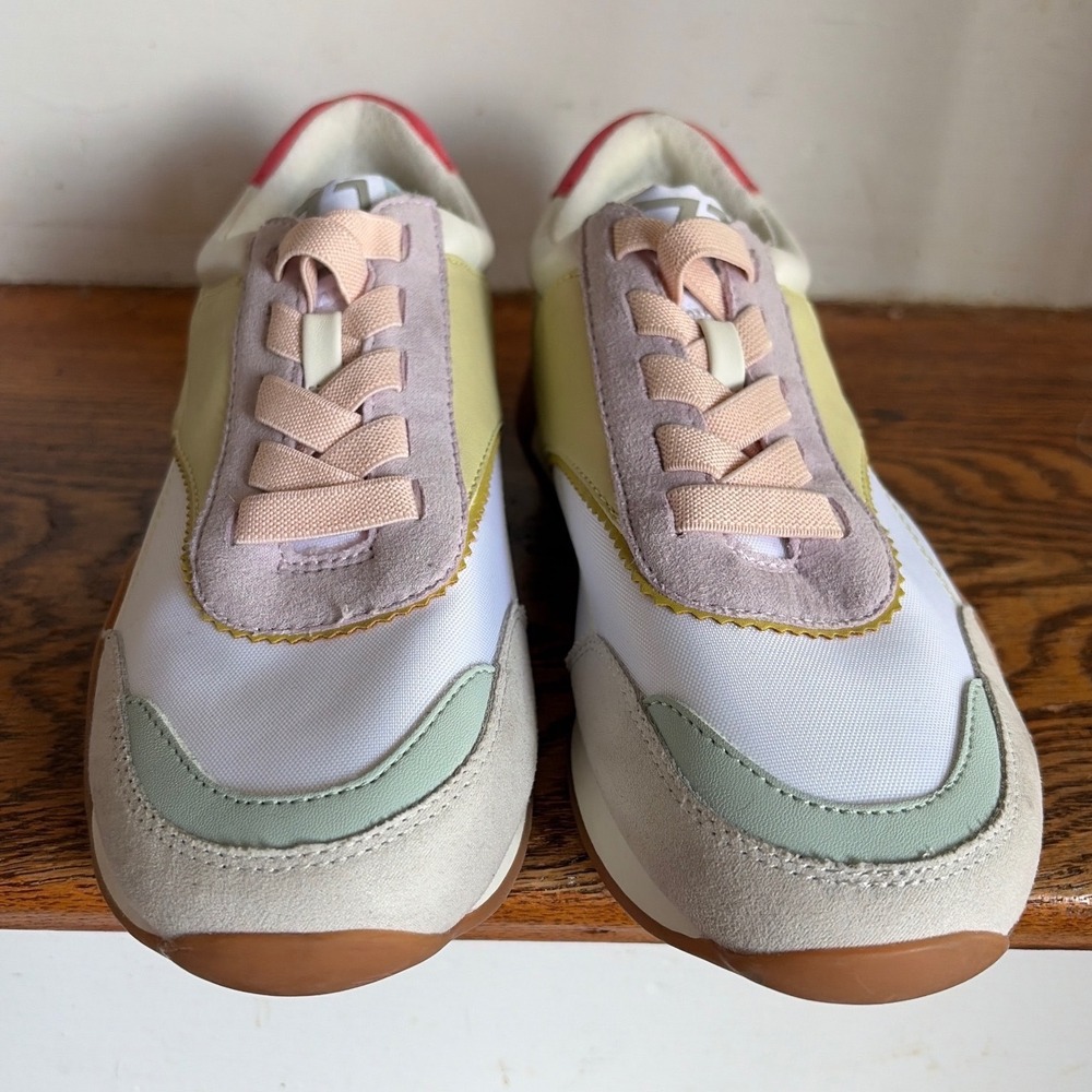 Franco Sarto Marian Multi Color Pastel Leather Suede Sneakers Womens 7M